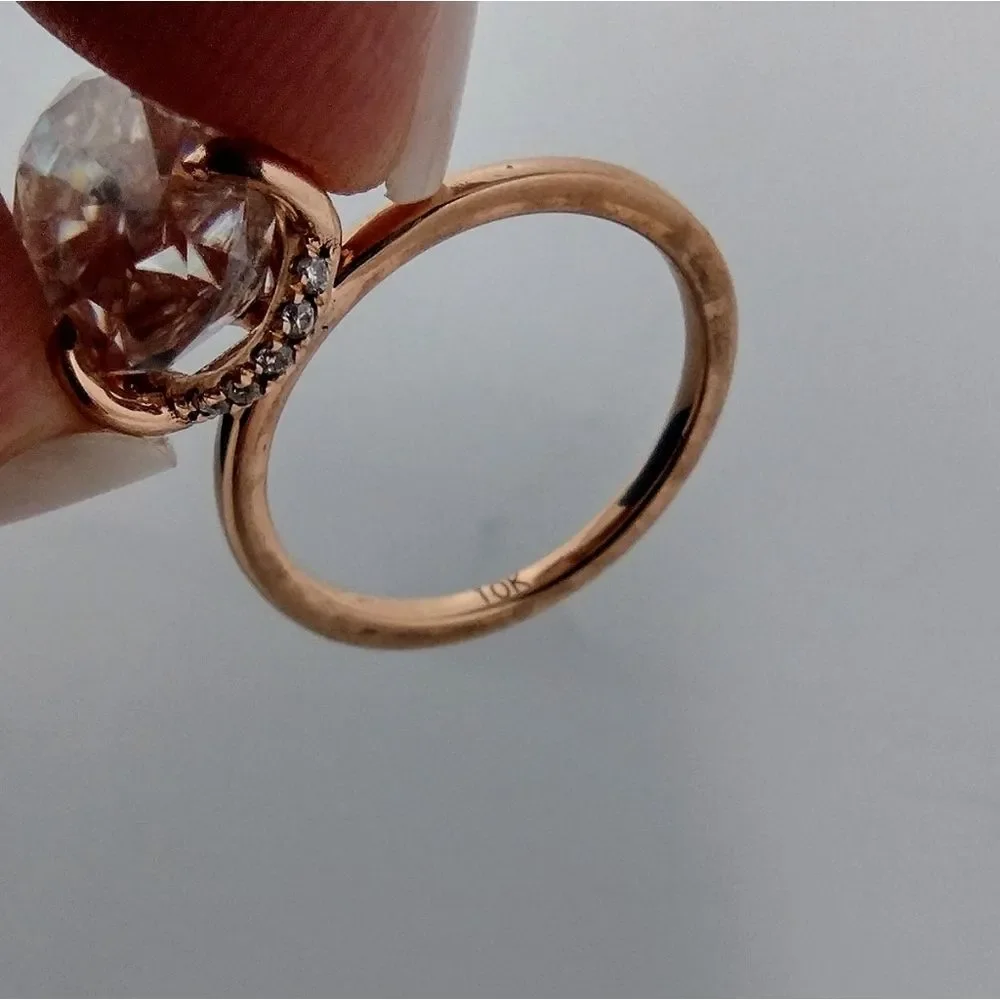 3 Ct Oval Moissanite 10k Rose Gold Solitaire Engagement Ring for Women Size 5 - Picture 4 of 12